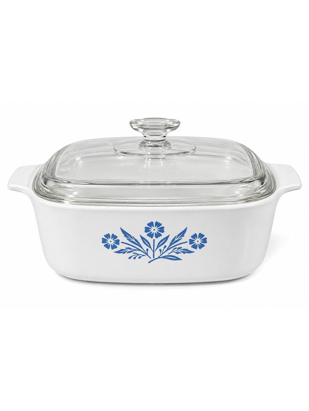 Vintage Corning Ware Blue Cornflower P-34-B 4 Qt Dutch Oven P-12-C Glass Lid
